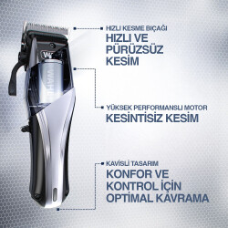 Wahl 9657 Rapid Clip 12 Kılavuz Taraklı Şarjlı Saç Sakal Kesme Makinesi 09657-0460 - 3