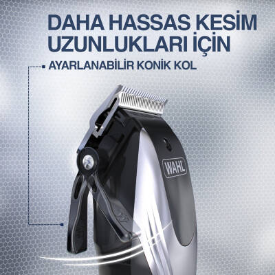 Wahl 9657 Rapid Clip 12 Kılavuz Taraklı Şarjlı Saç Sakal Kesme Makinesi 09657-0460 - 8